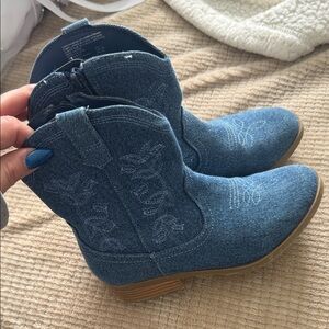 Kids Blue Denim Cowboy Boots